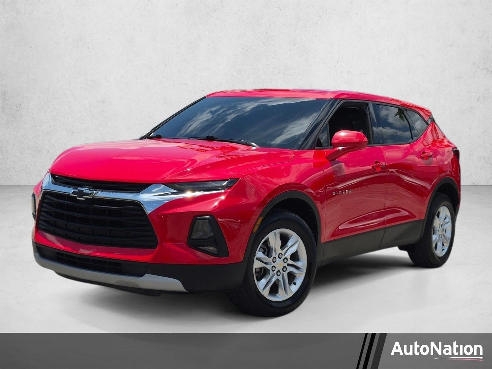 2019 Chevrolet Blazer FWD in Red Hot — front three-quarter view